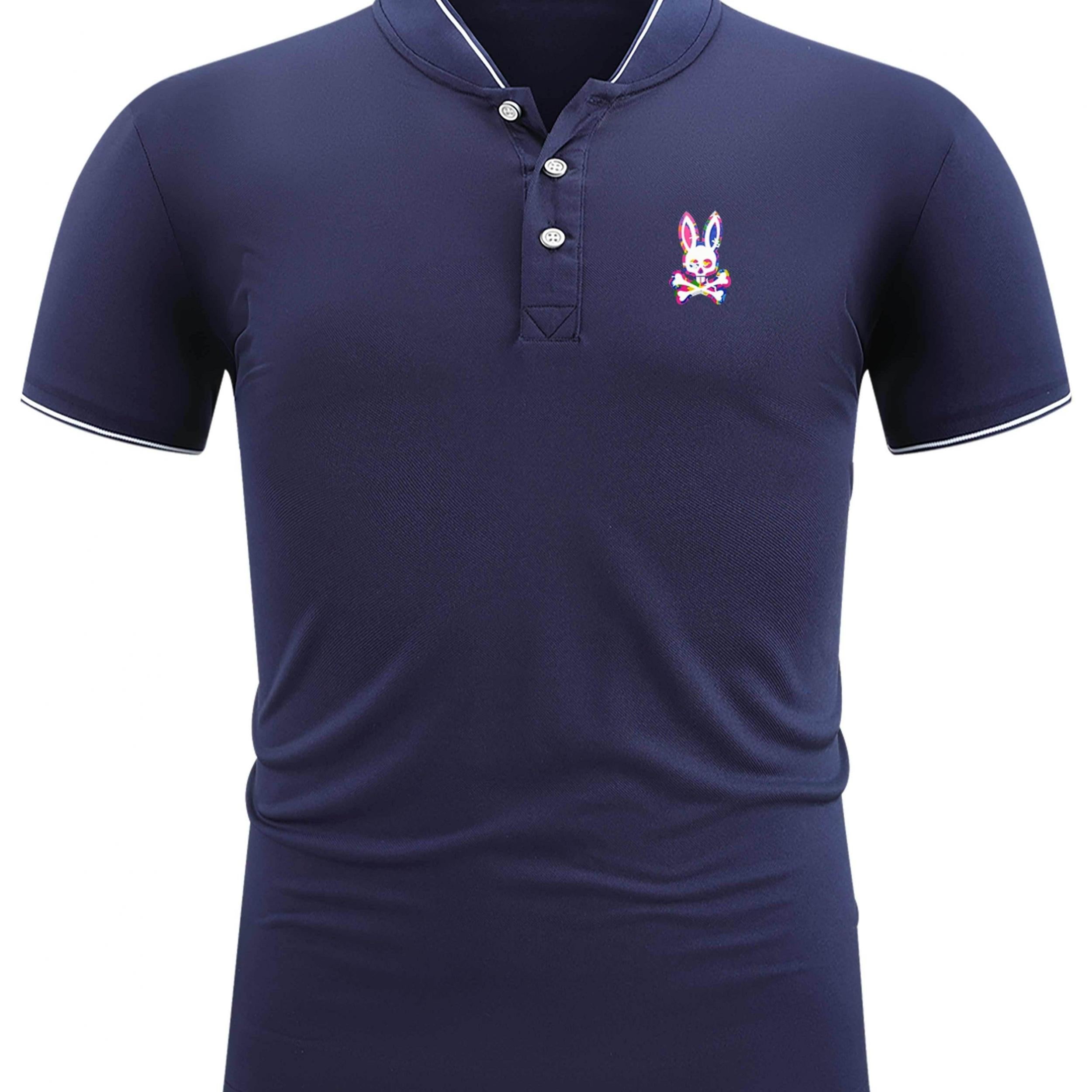 Men's Golf Shirt Bunny Ear Skull Print Short Sleeve