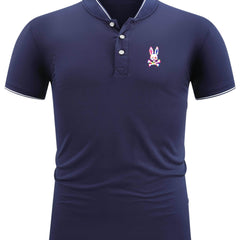 Men's Golf Shirt Bunny Ear Skull Print Short Sleeve