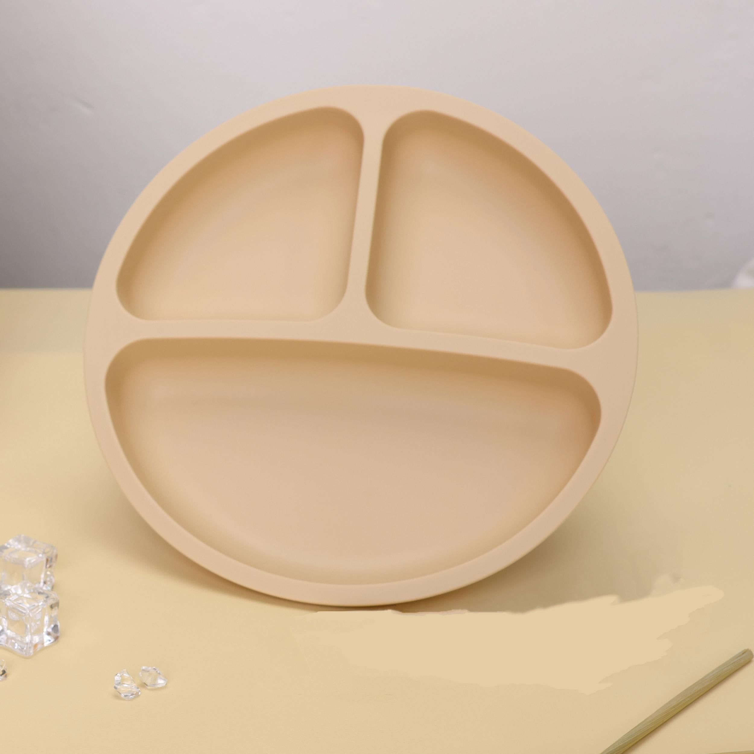 Silicone Baby Dinner Plate Divided Grid Tableware High Temperature Resistant