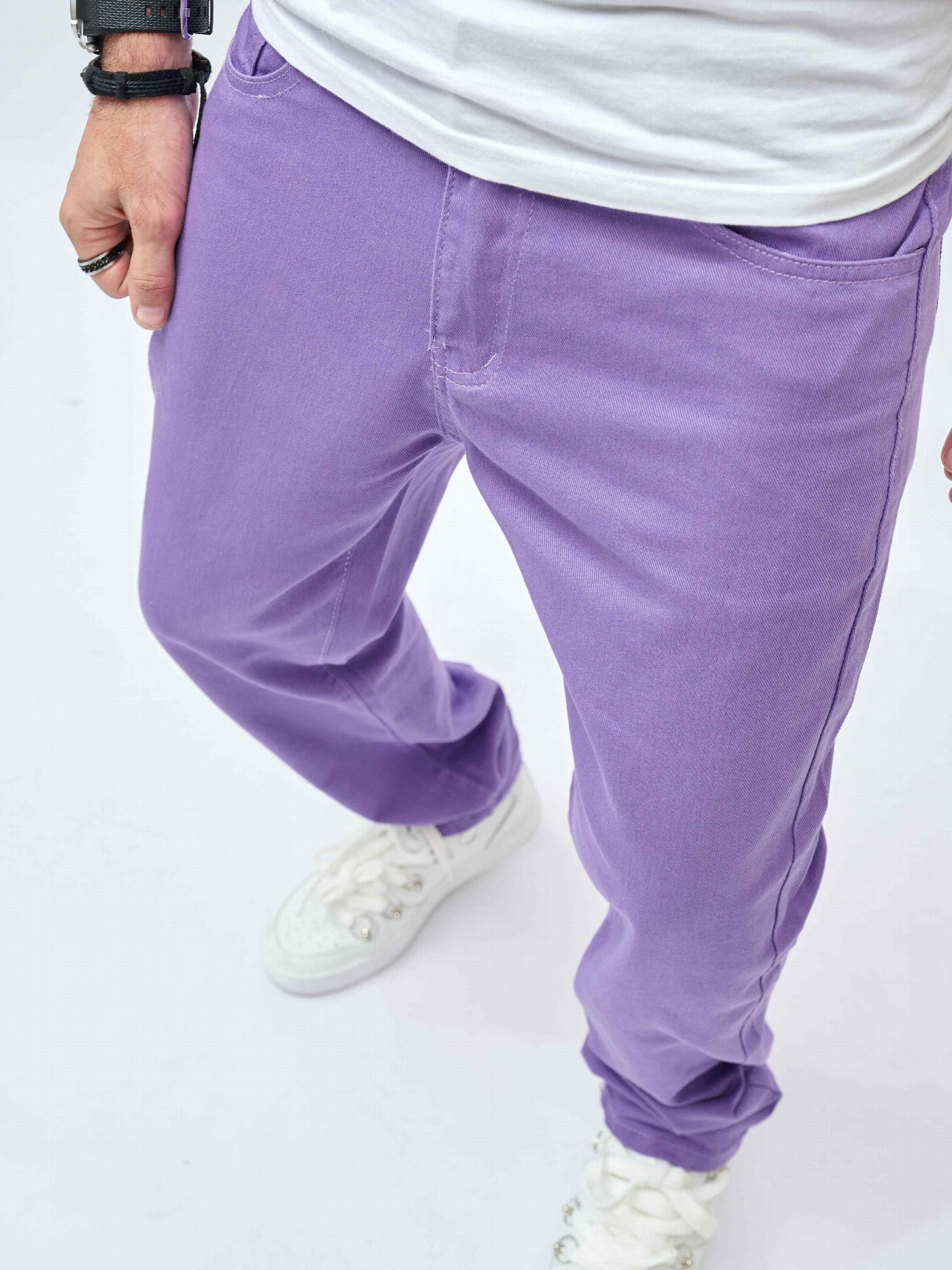 Y2K Violet Loose Fit Jeans Men's Casual Retro Denim Pants