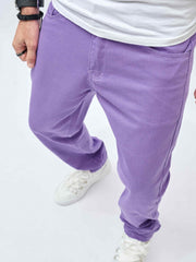 Y2K Violet Loose Fit Jeans Men's Casual Retro Denim Pants