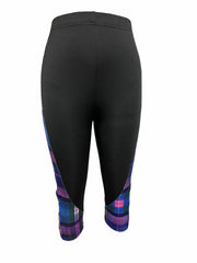 Plaid Cropped Leggings High Waist Casual Leggings Women's Clothing