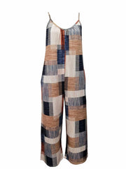 Women's Plus Size Colorblock Geometric Print Wide Leg Jumpsuit