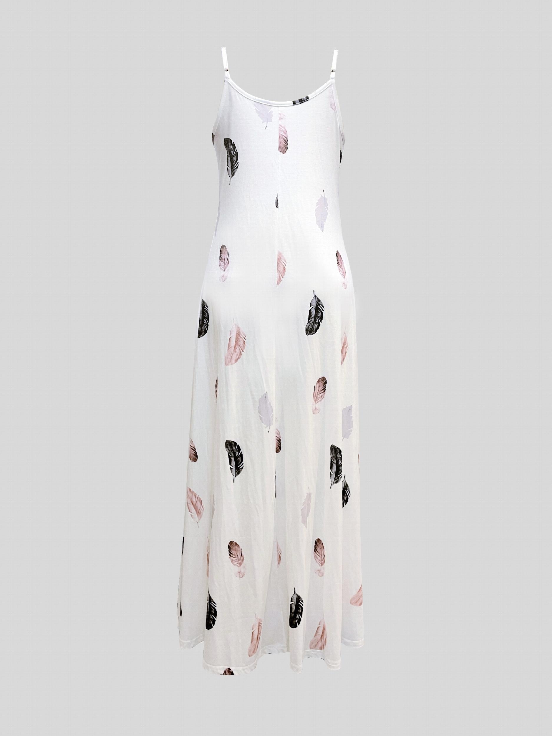 Butterfly Print Spaghetti Strap Dress V Neck Cami Dress