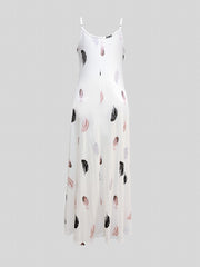 Butterfly Print Spaghetti Strap Dress V Neck Cami Dress