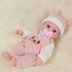 12" Baby Doll Pink Outfit Bear Ears Hoodie & Pacifier Plush Toy for Kids