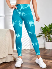 Tie Dye Sports Leggings High Waist Yoga Pants