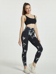 Tie Dye High Waist Yoga Sports Pants Elastic Workout Running Leggings