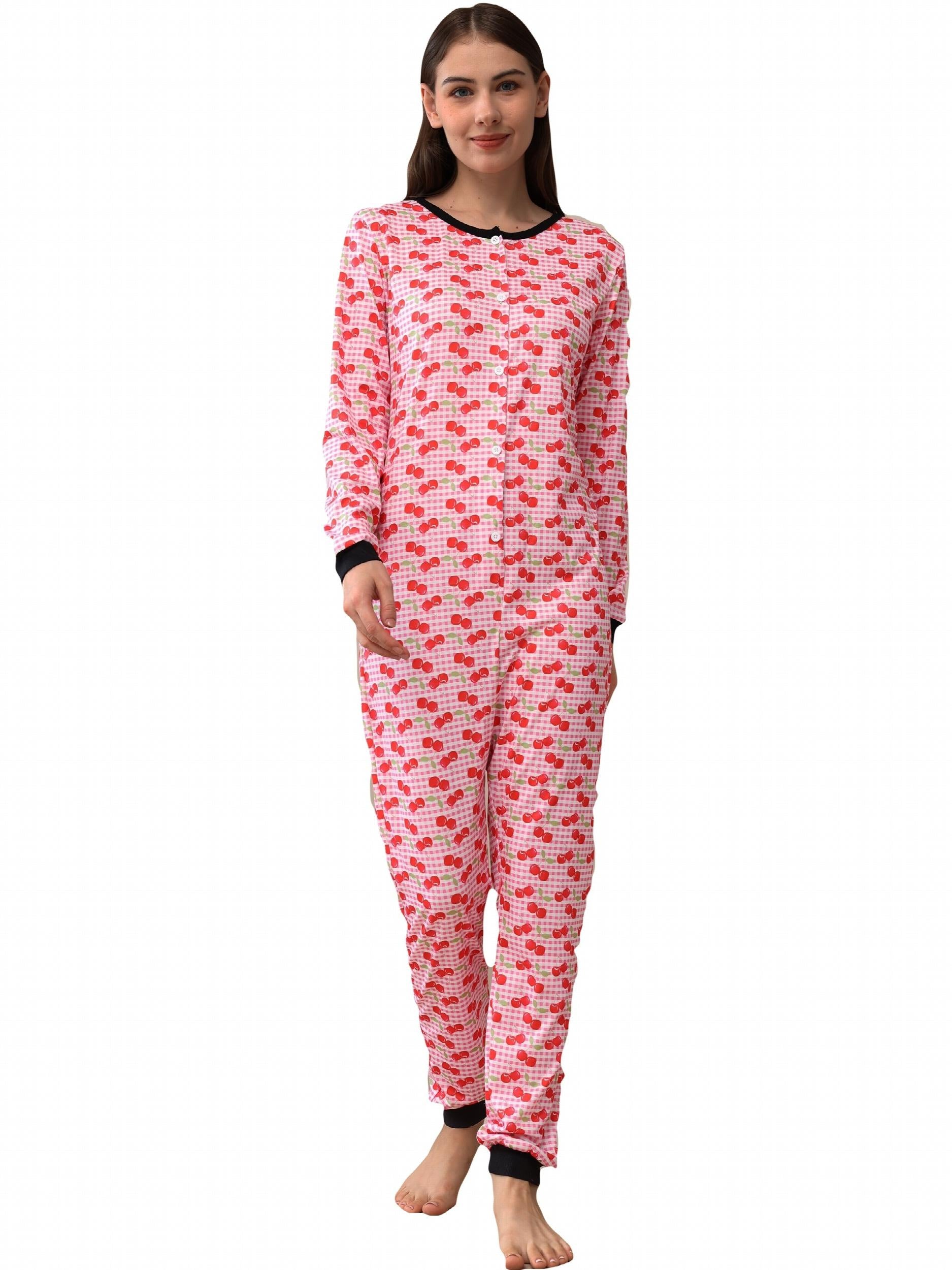 Cartoon Print Pajama Jumpsuit Long Sleeve Pajama Women's Lingerie