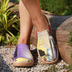 Women's Multicolor Printed Flat Slip On Canvas Shoes Casual Light Travel Shoes