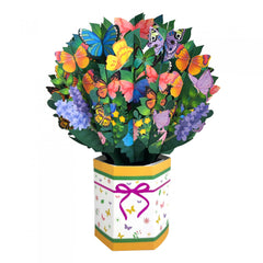 Butterfly Paper Flower Bouquet 3D Pop Up Card For Mom/Wife