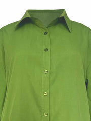 Solid Button Up Long Sleeve Blouse