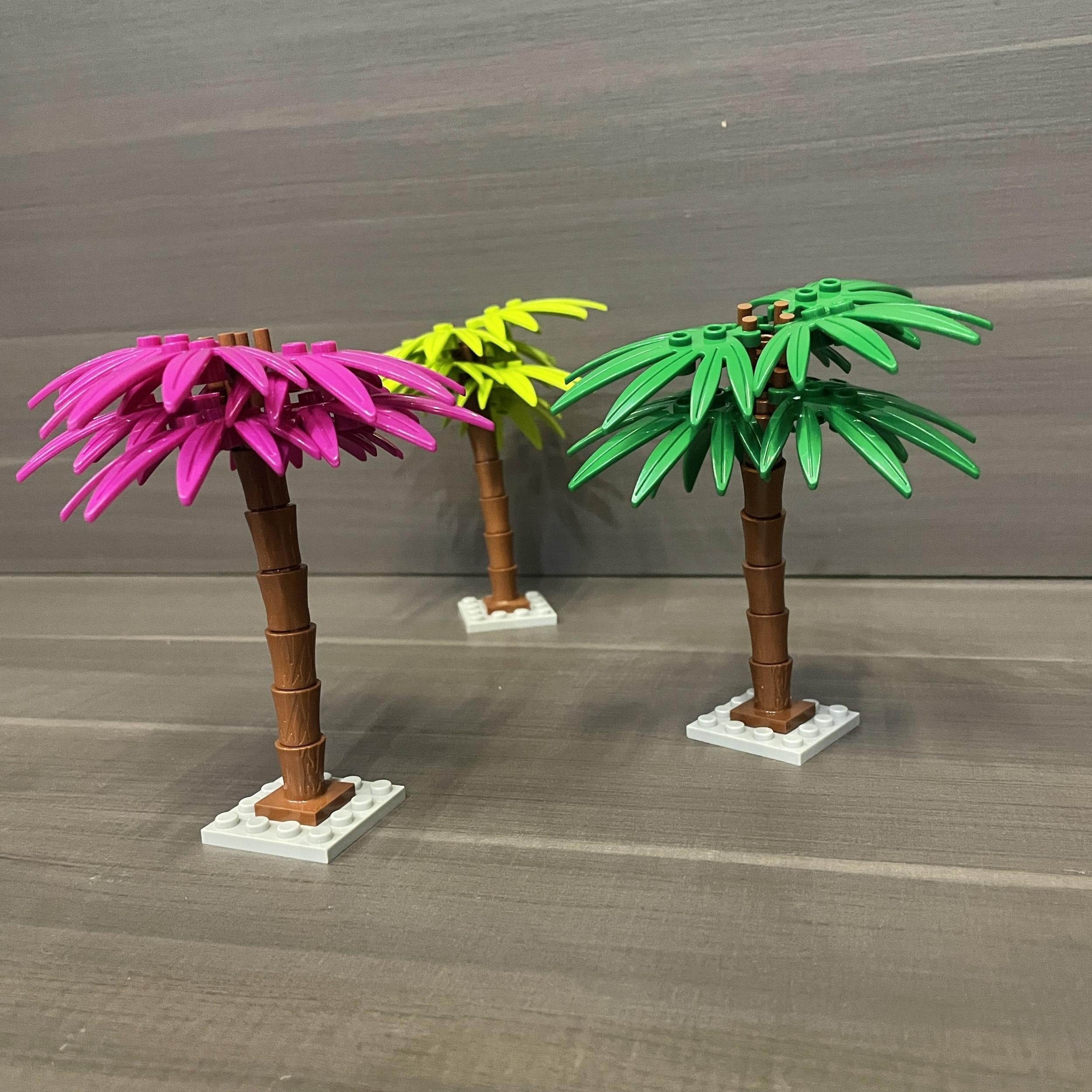 Mixed Palm Tree Building Blocks Set for Forest Beach Scene
