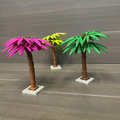 Mixed Palm Tree Building Blocks Set for Forest Beach Scene