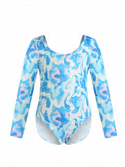 Dreamy Butterfly Tie Dye Gymnastics Suit Long Sleeve