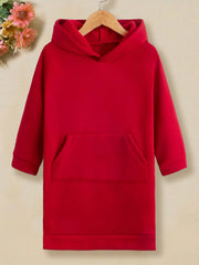 Girls Fleece Hooded Sweatshirt Pullover With Pocket