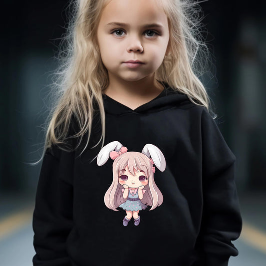 Anime Long Sleeve Hoodie & Sweatpants Set for Girls