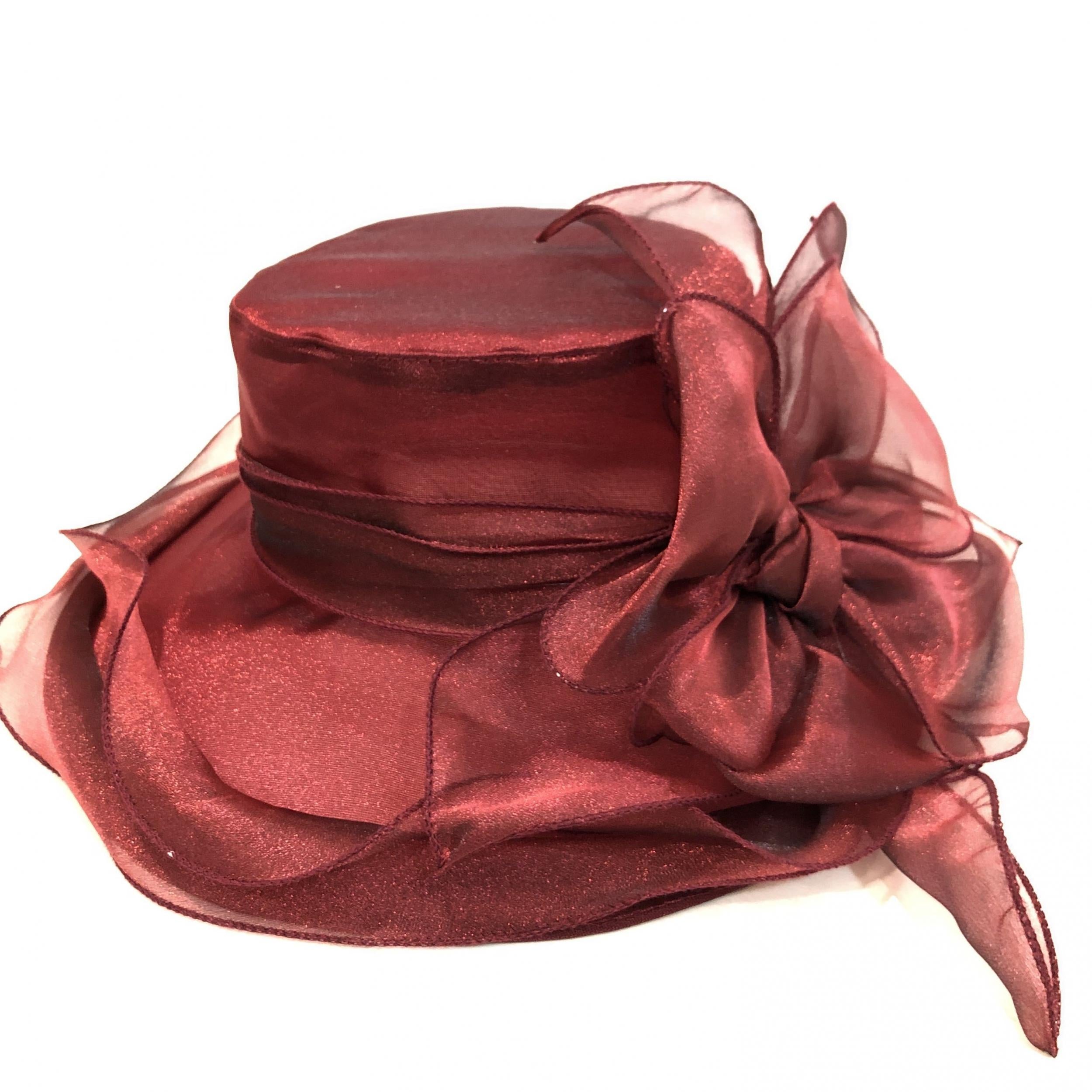 Big Flower Derby Hat Organza Sun Hat Women Church Hat For Wedding