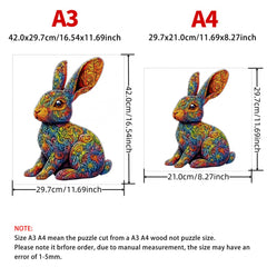 Colorful Rabbit Puzzle 3D Animal Jigsaw 5A Challenge Level Brain Teaser