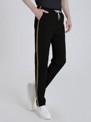 Stripe Patchwork Slacks Men's Casual Slim Fit Dress Pants