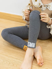 Girls Letter Print Leggings High Elasticity Knitted Clothes