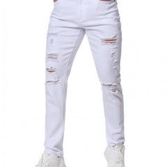 Men's Slim Fit Ripped Jeans Casual Street Style Denim Pants