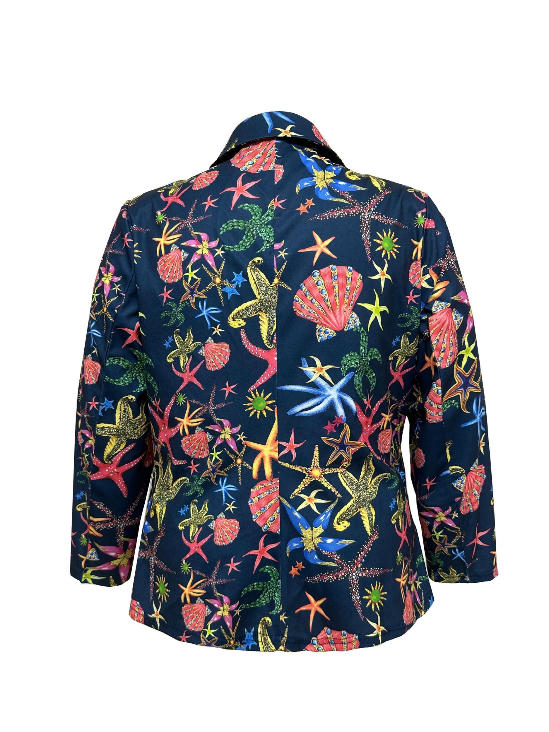 Starfish Print Open Front Blazer