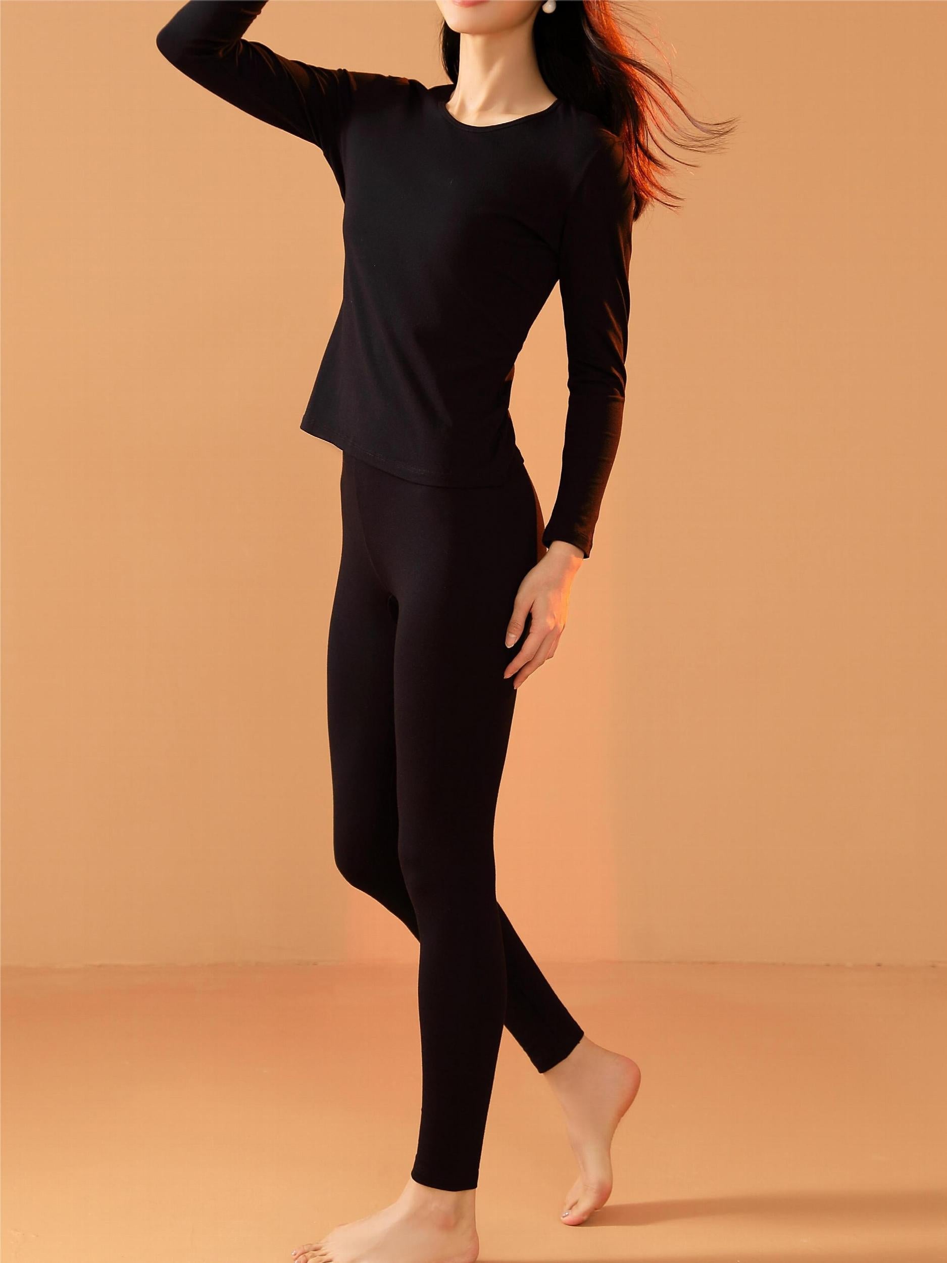 Women's Thermal Underwear Set Long Sleeve Crew Neck Top & Pants