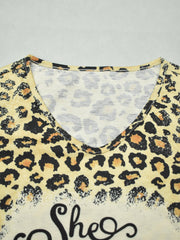 Leopard & Letter Print Tank Top Sleeveless Round Neck Casual Top Spring & Summer