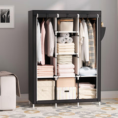 1pc Carbon Steel Wardrobe Household Bedroom Cloth Wardrobe Modern Storage Rack