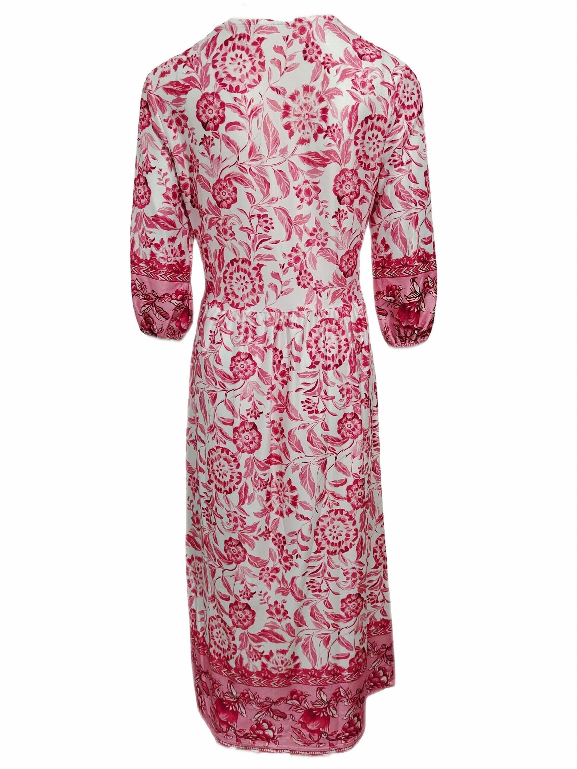 Floral Print Lantern Sleeve Dress Vintage V Neck Summer Dress Women's Clothing