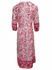 Floral Print Lantern Sleeve Dress Vintage V Neck Summer Dress Women's Clothing