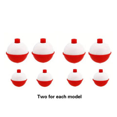 16pcs Hard Fishing Float ABS Fishing Bobbers Push Button Round Floats