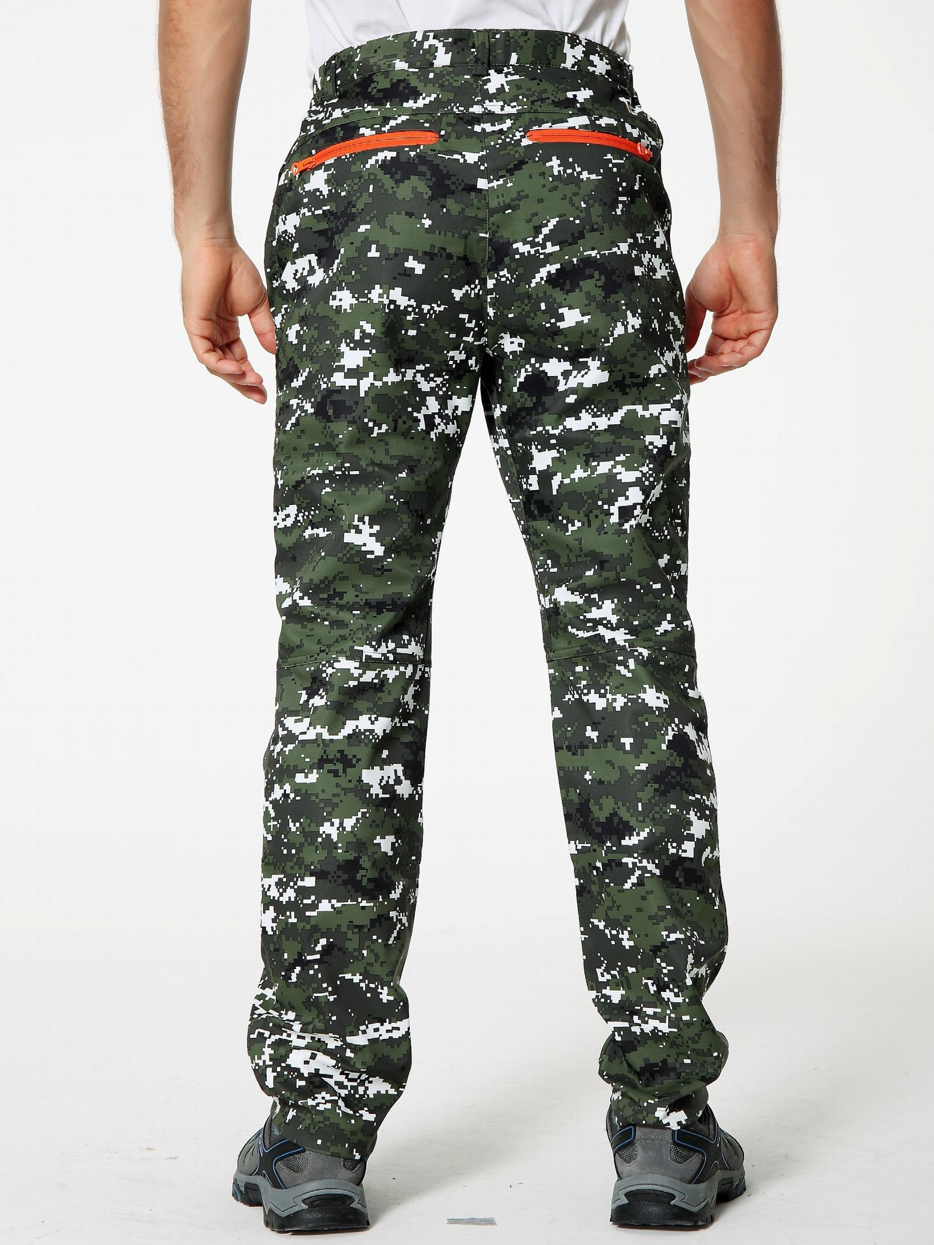 Men's Camo Zipper Pocket Pants Thermal Windproof Waterproof Trousers