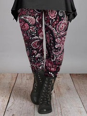 Boho Paisley Print High Rise Leggings