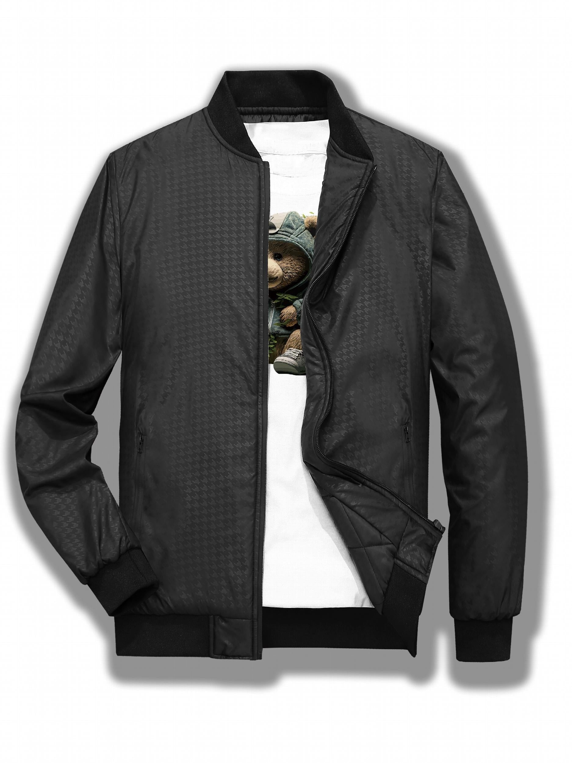 Men's All Over Print Winter Jacket Zip Up Cotton Padded for Fall Winter