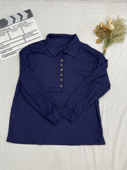 Casual Sweater Solid Knitted Long Sleeve Button Up Pullover Jumper