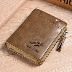 Vintage Business Kangaroo Credit Card Holder Case Anti-Theft Clutch Wallet
