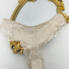 Floral Lace Thongs Sexy Semi sheer Scallop Trim Panties