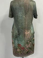 Floral Print Short Sleeve Casual Dress With Pockets