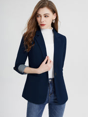 V Neck Pocket Basic Blazer Coat Casual Long Sleeve Loose Blazer