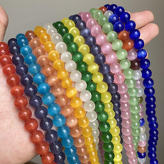 Moonstone Cat Eye Stone Beads Round Loose Spacer Beads DIY Jewelry Making 15mm