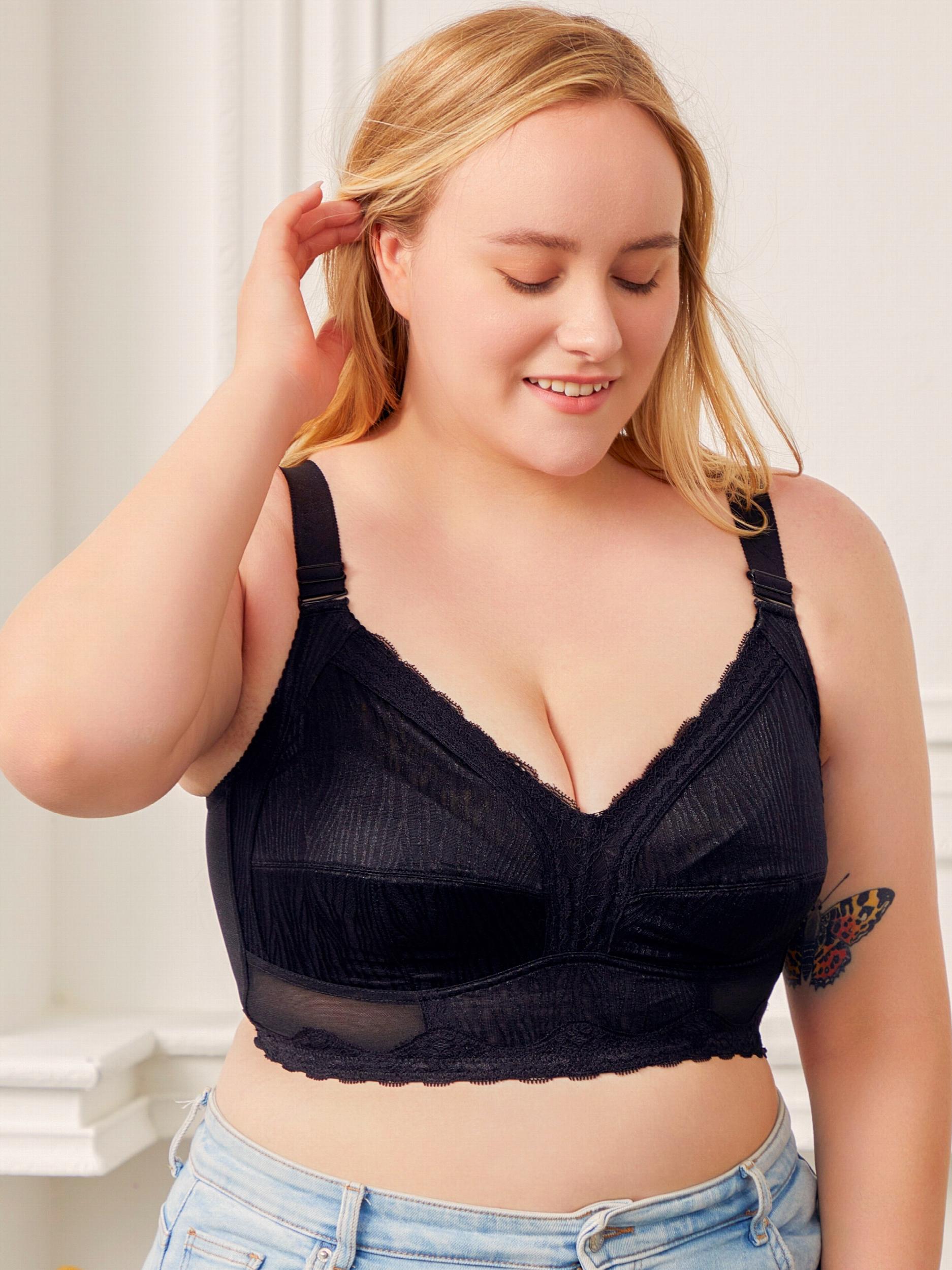 Plus Size Full Cover Wireless Lace Bra