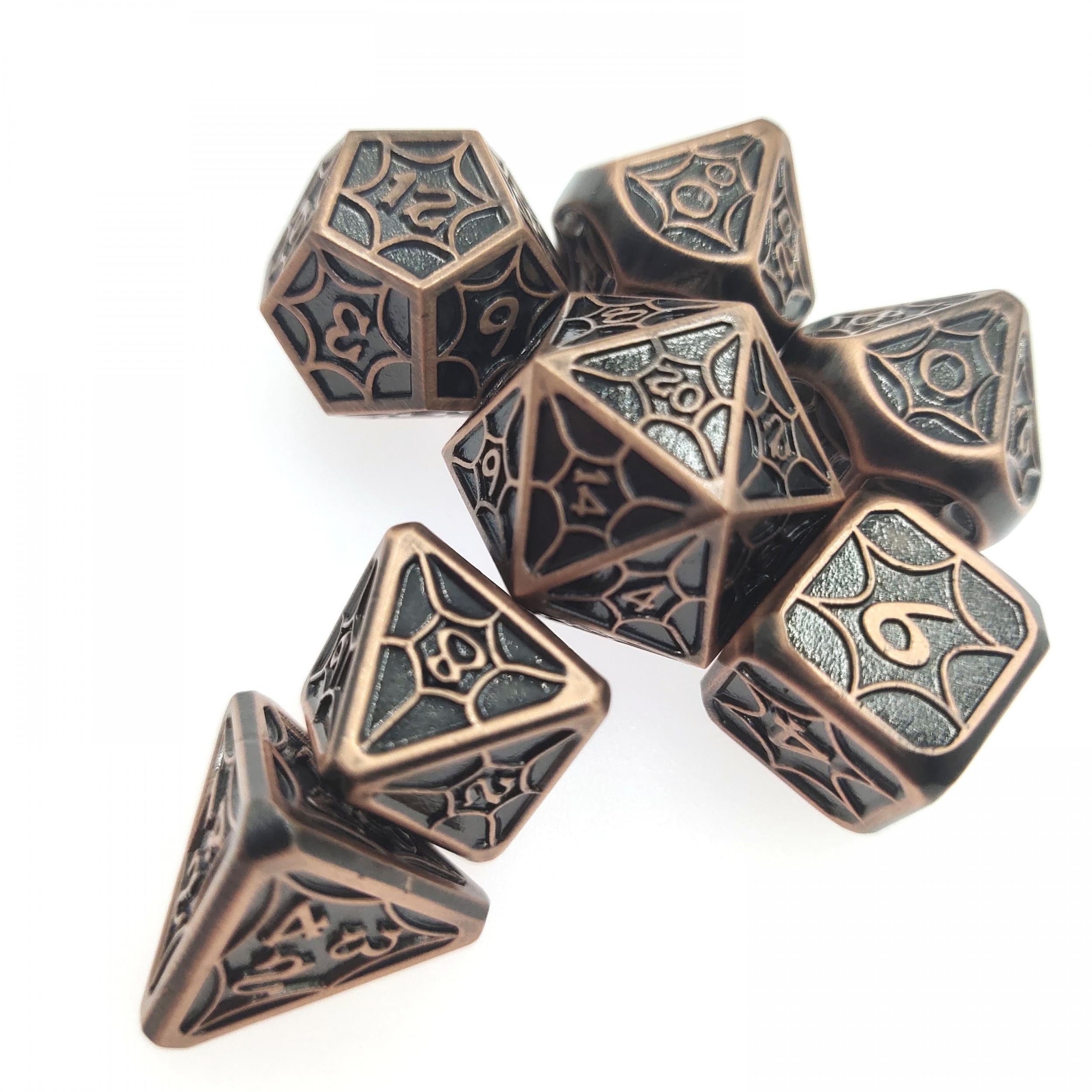 7pcs Metal Dice Set for Board Game Christmas Halloween