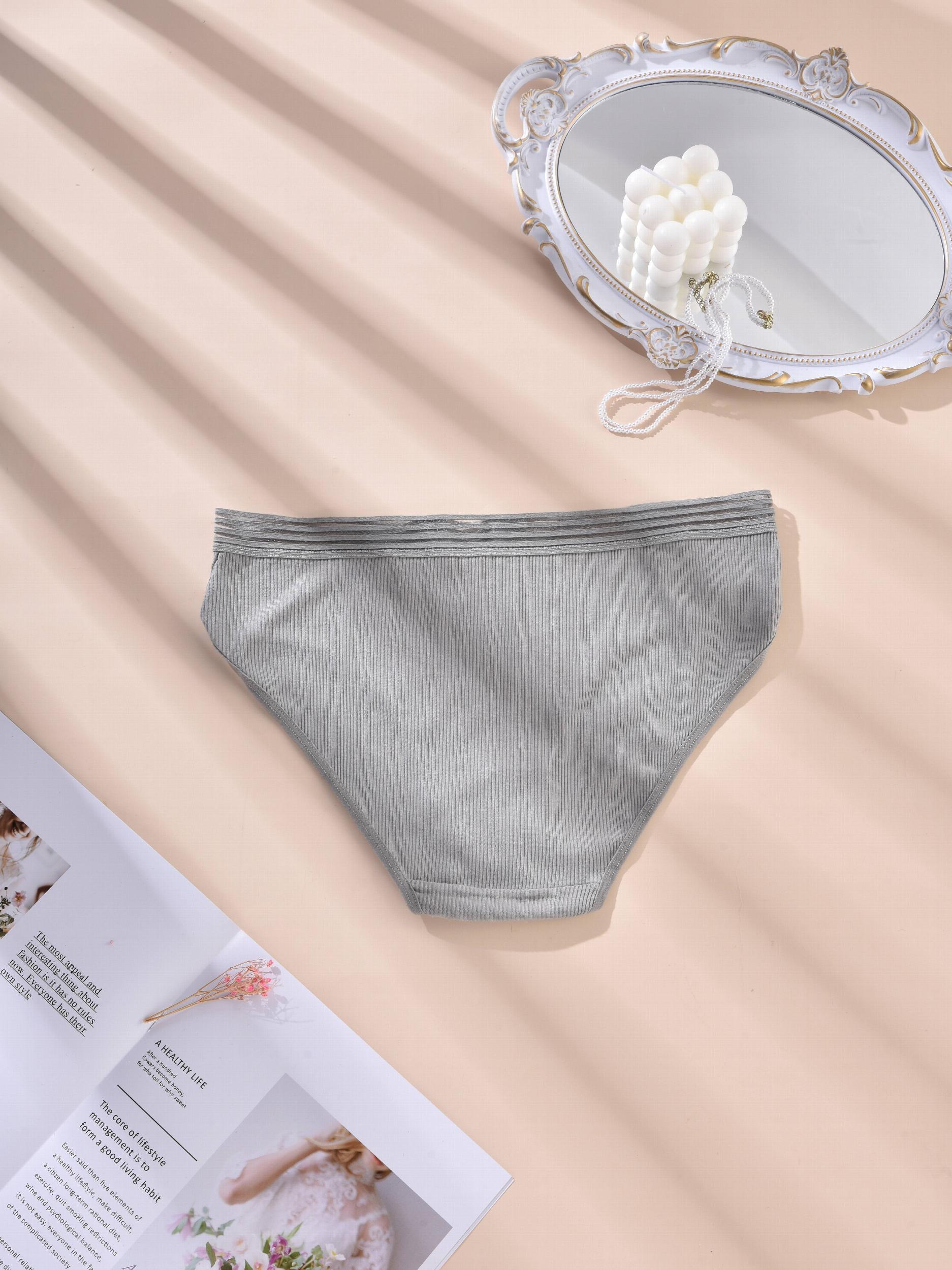 3-Pack Plus Size Striped Bow Knot High Stretch Panties