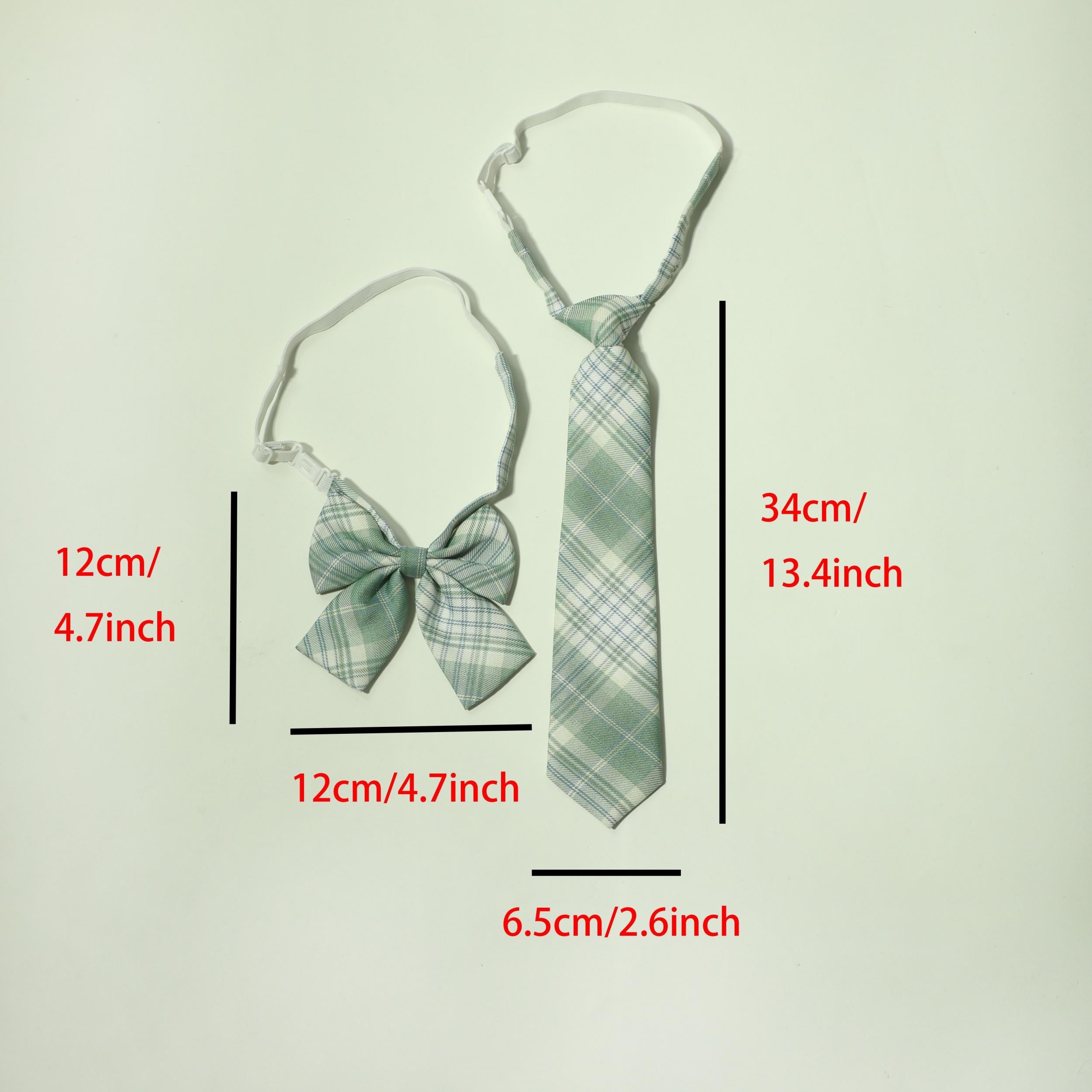Green Plaid Bowtie Classic Women Casual Bow Tie Neck Tie