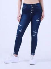 Women's Ripped High Rise Skinny Jeans