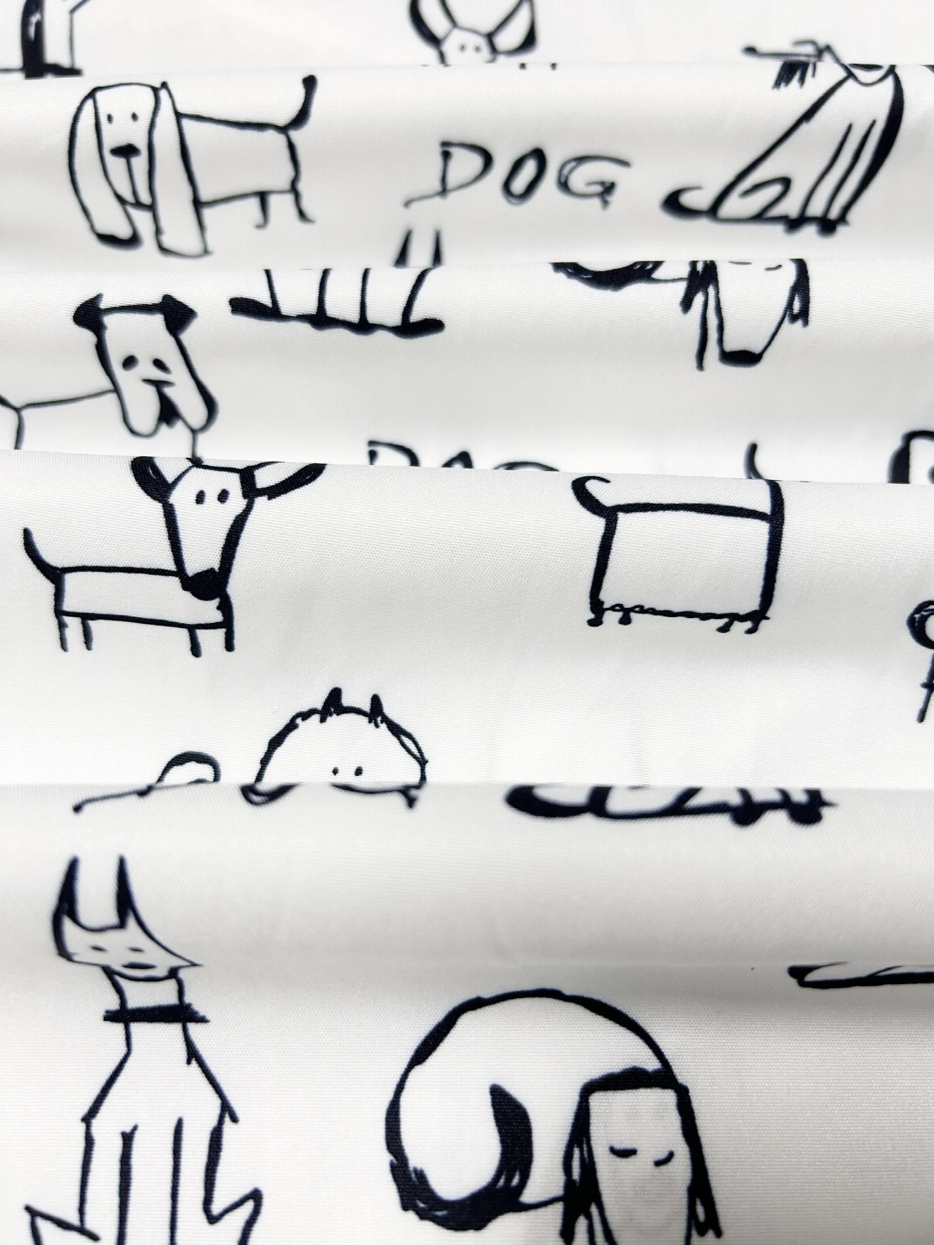 Dog Print Long Sleeve Blouse