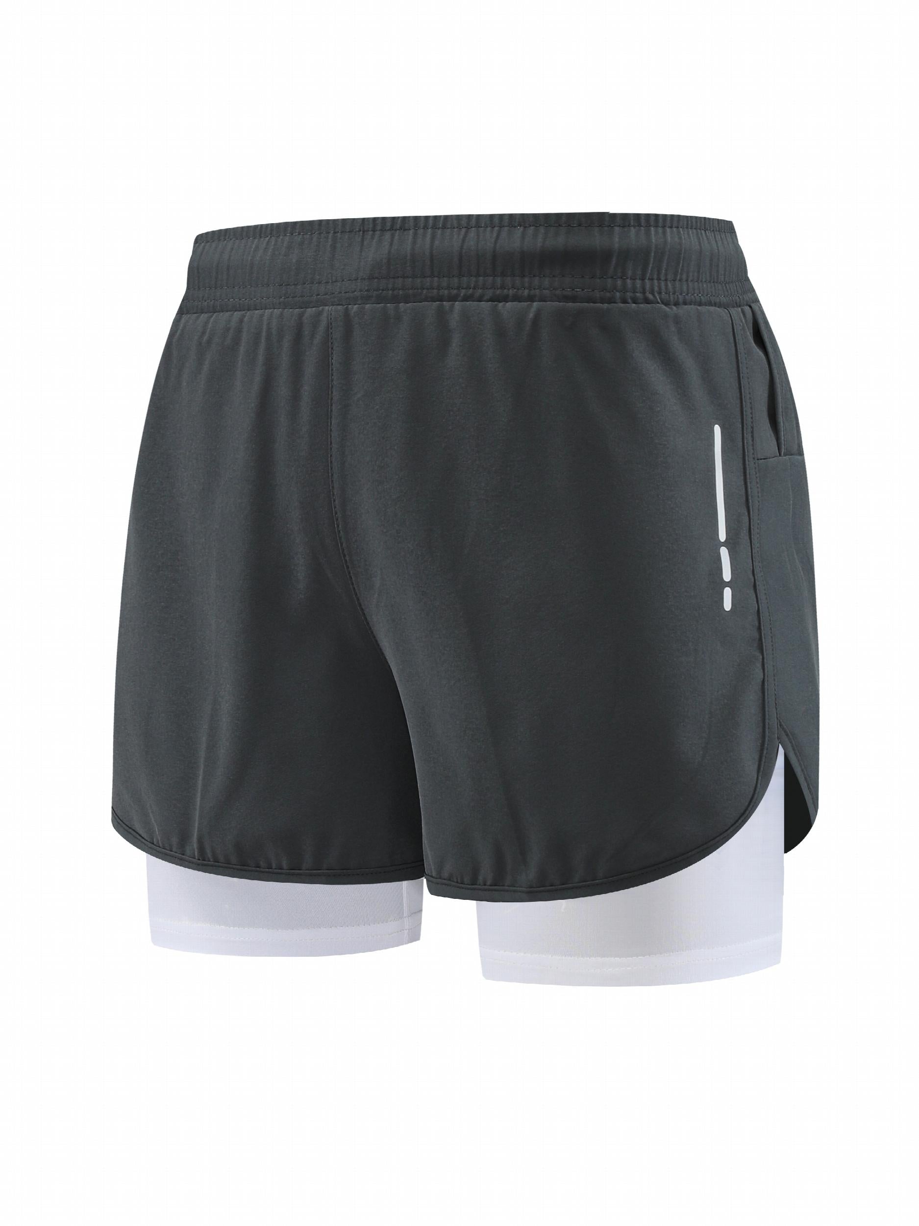 Men's Double Layer Elastic Quick Dry Shorts