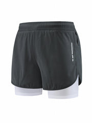Men's Double Layer Elastic Quick Dry Shorts